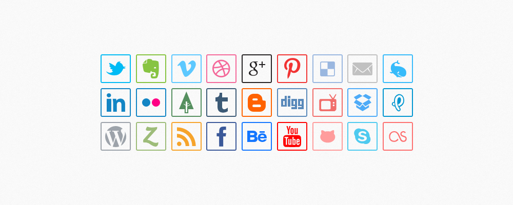 Psd Minimal Social Media Icons