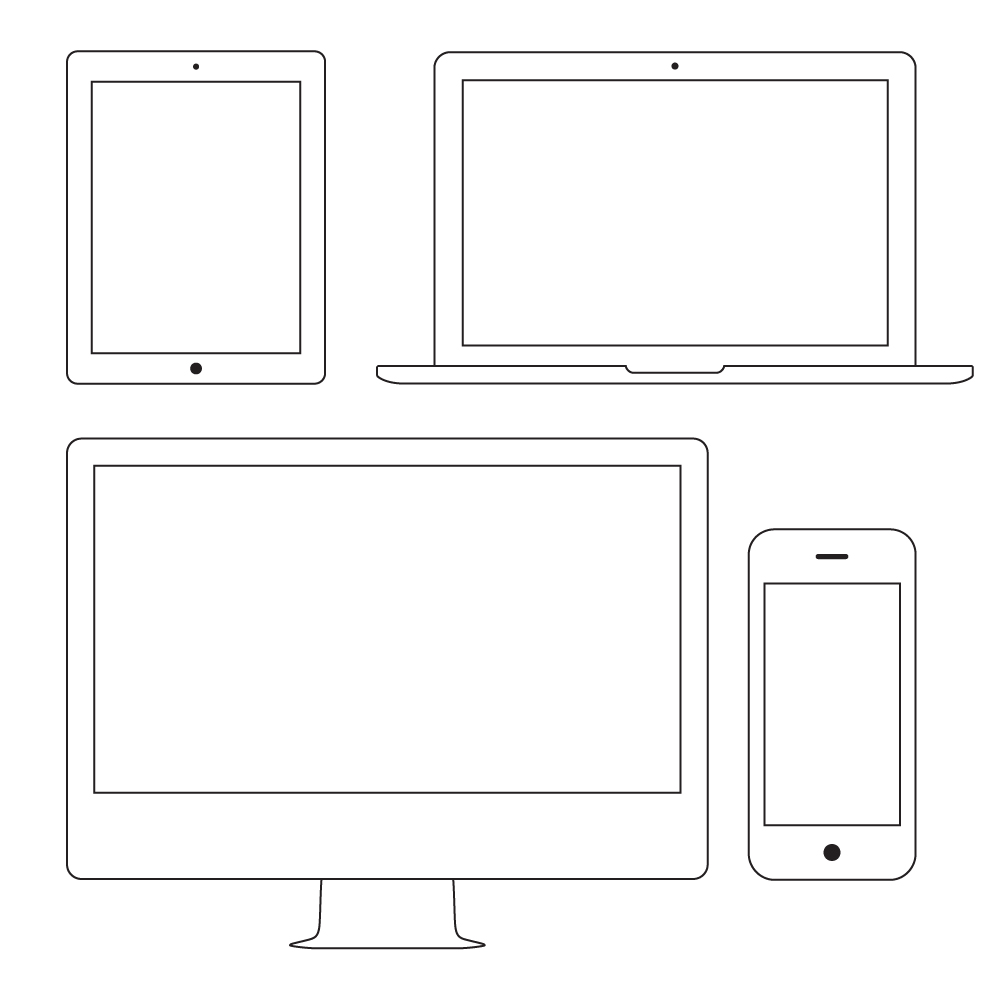 Wire Frame Apple Devices (Vector)