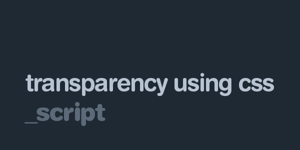 transparency using css