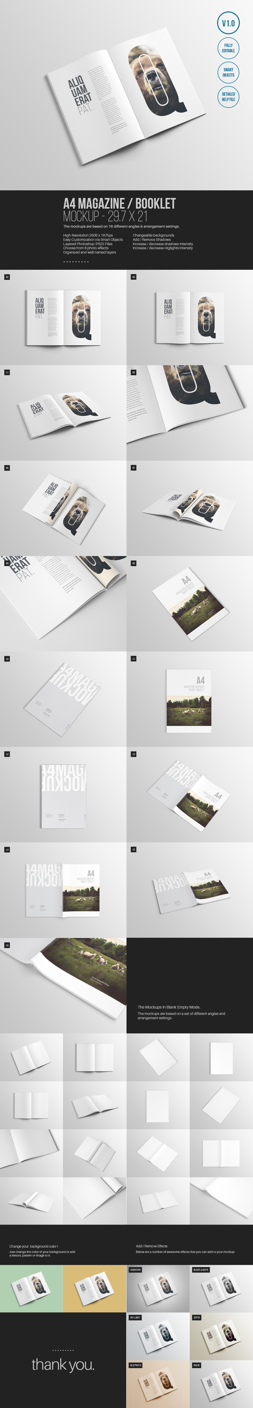 Download Advanced A4 Magazine Mockup