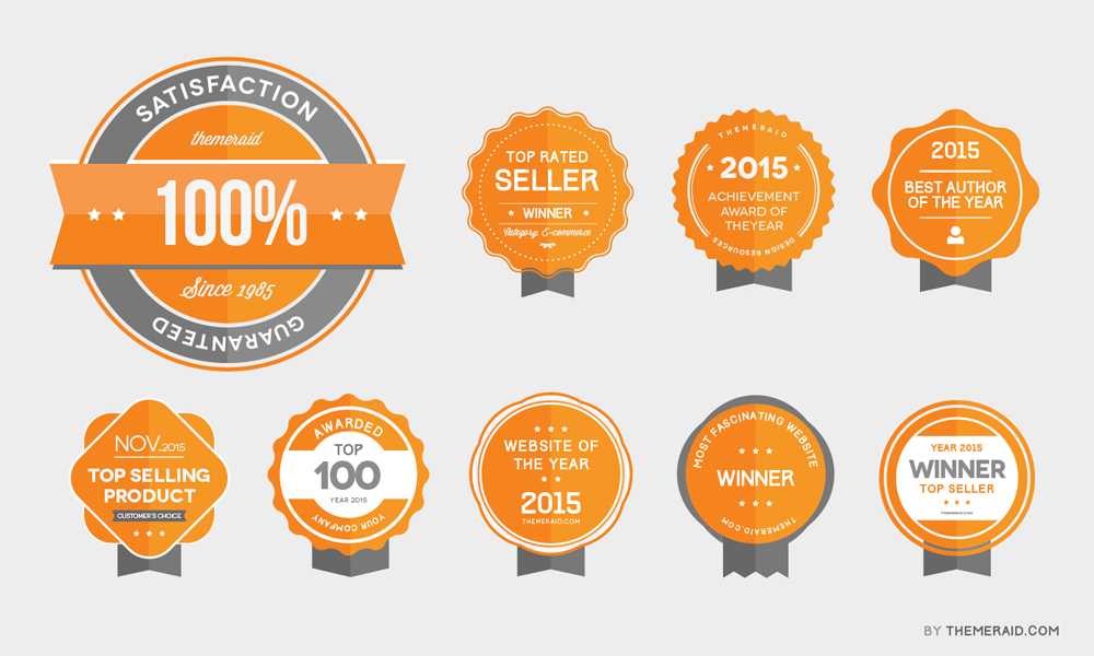 award badges psd vector