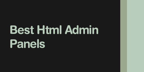 html admin panels