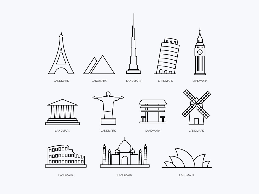Free Vector Landmark Icons