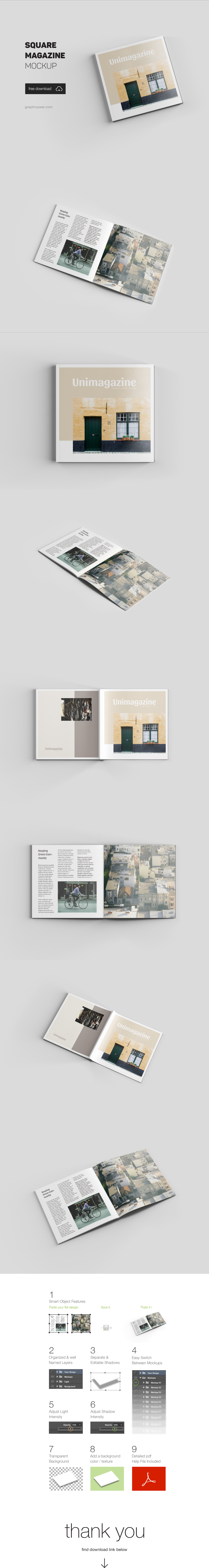 Square Magazine Mockup Psd