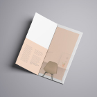 half closed trifold brochure mockup