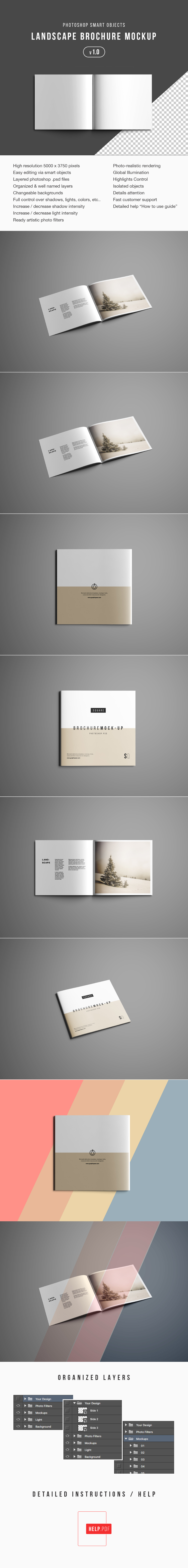 Square Brochure Mockup